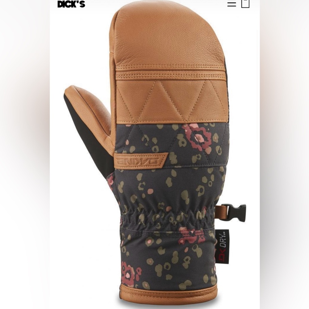 DAKINE FLEETWOOD MITT-WOMENS LARGE 
FLORAL BEGONIA PATTERN-USED